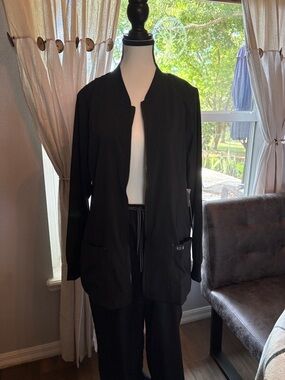 Koi petite black scrub jacket and pants set
